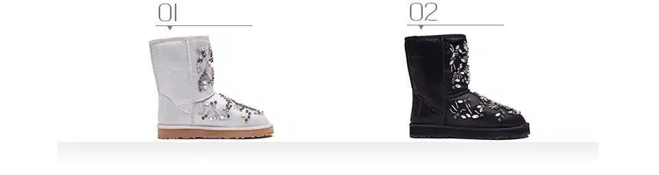 BASSIRIANA New 2017 Black White Ankle Boots For Women Metal Decoration Fashion ladies Sexy Boots Winter Shoes Platform Boots 7