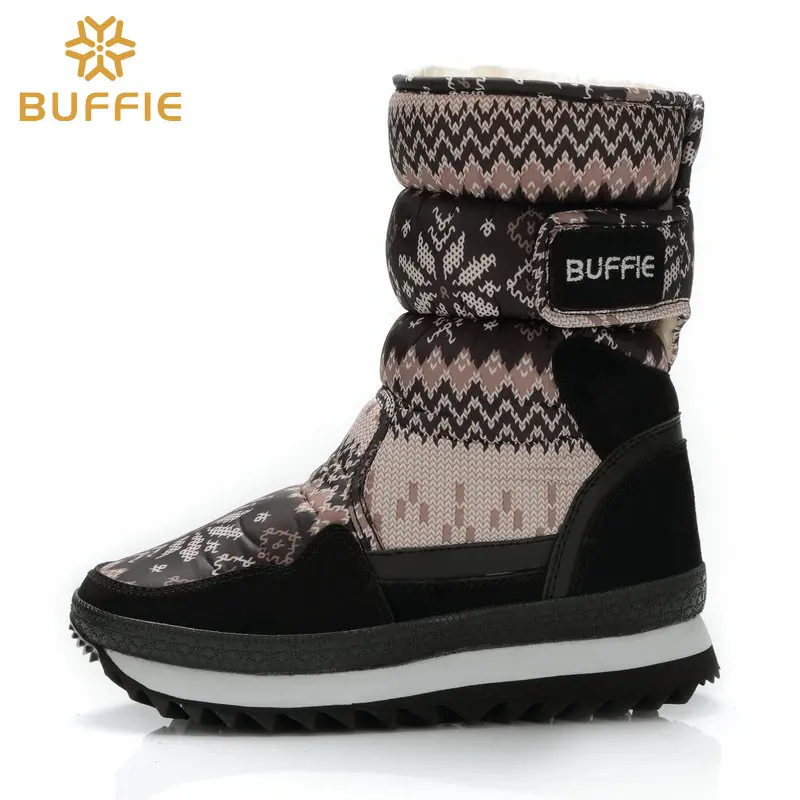 Buffie store Women popular winter boots grey snow boot warm fur traveling boots mom with kids shoe boot plus size free shipping 12