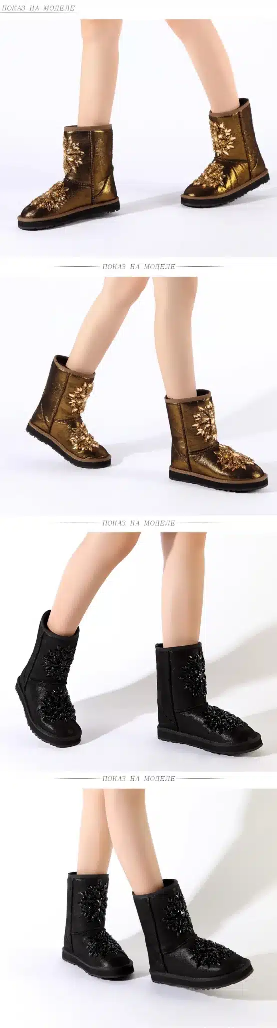 Boots genuine leather snowboots Shoes woman Winter 35-40 Warm comfortable woman shoes Free shipping BASSIRIANA 11
