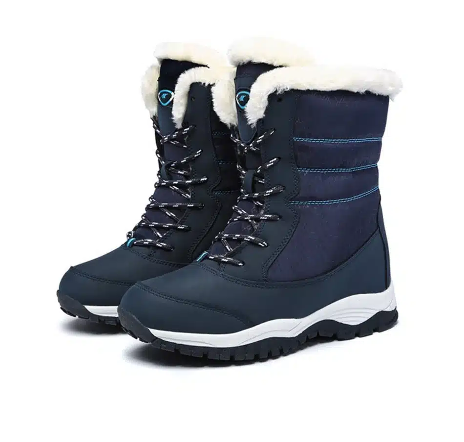 2017 Genuine Leather Winter Boots Woman Lace Up Snowboots Female Waterproof Ski Outdoor Shoes Size 41 9