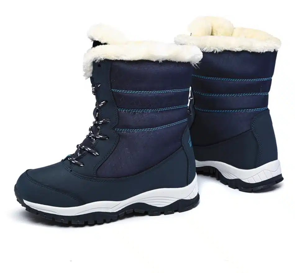 2017 Genuine Leather Winter Boots Woman Lace Up Snowboots Female Waterproof Ski Outdoor Shoes Size 41 13