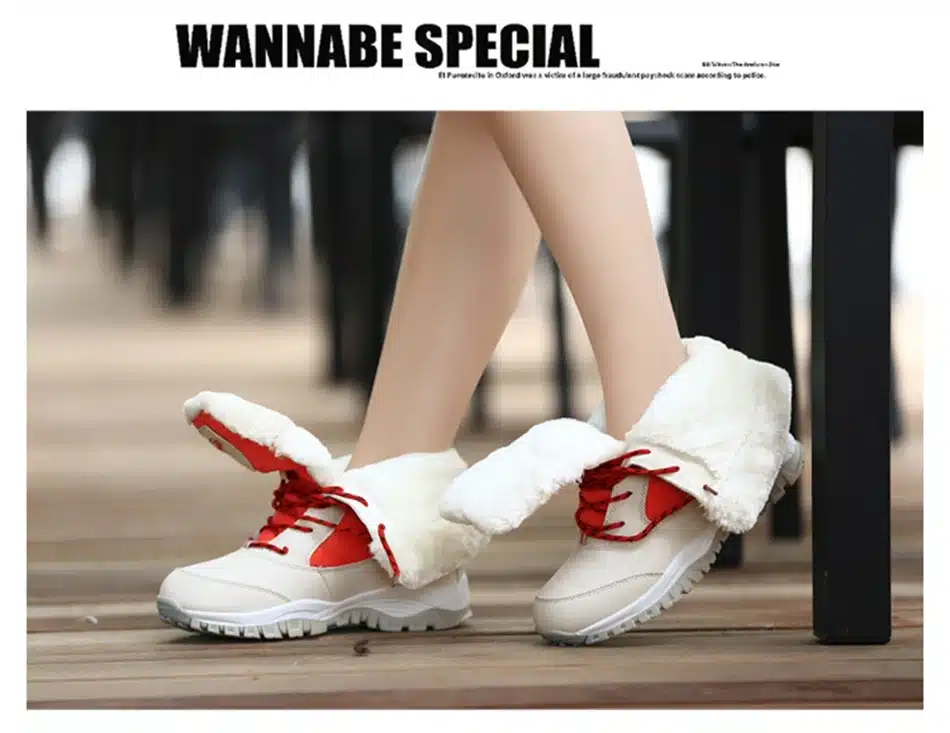 2017 Genuine Leather Winter Boots Woman Lace Up Snowboots Female Waterproof Ski Outdoor Shoes Size 41 15