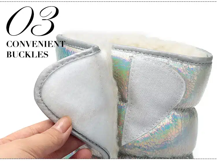 New Winter fashion women boots mixed natural wool female warm boots waterproof thick fur size 27 to 41 silver lady snow boots 14