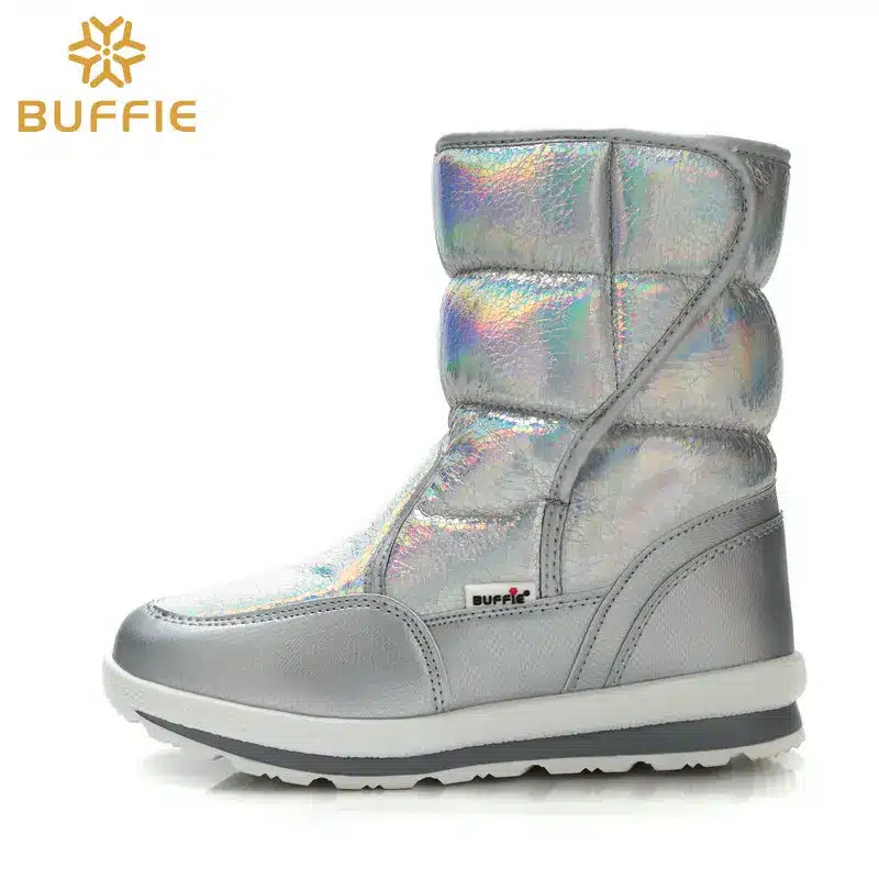 New Winter fashion women boots mixed natural wool female warm boots waterproof thick fur size 27 to 41 silver lady snow boots 17