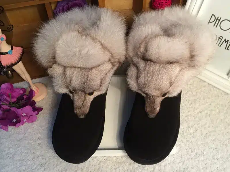 2017 New Fashion Fox Fur Womens Flats Boots Snow Boots Thick Bottom Big Size 35-44 Genuine Leather Female Winter Boot Shoes XP15 14