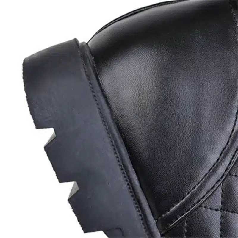 ENMAYER White Black Newest Knee High Boots Winter Boots Women Ladies'shoes Sexy Motorcycle Boots for Women Snow Boots Big Size 26