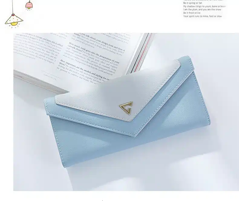 WEICHEN New Geometric Envelope Clutch Wallet For Women, PU Leather Hasp Fashion Design Wallet For Phone Money Bags Coin Purse 21
