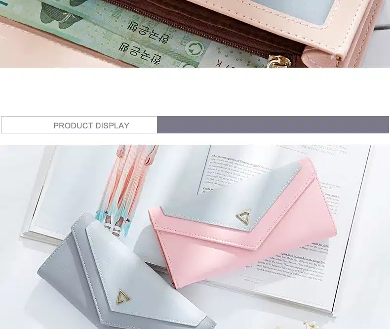 WEICHEN New Geometric Envelope Clutch Wallet For Women, PU Leather Hasp Fashion Design Wallet For Phone Money Bags Coin Purse 27