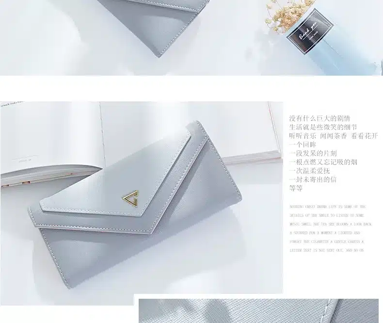WEICHEN New Geometric Envelope Clutch Wallet For Women, PU Leather Hasp Fashion Design Wallet For Phone Money Bags Coin Purse 28