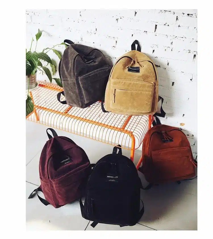Women Backpack Preppy Suede Backpacks Girls School Bags Vintage Backpack Travel Bag Female Backpack Burgundy Gray Black Mochila 10