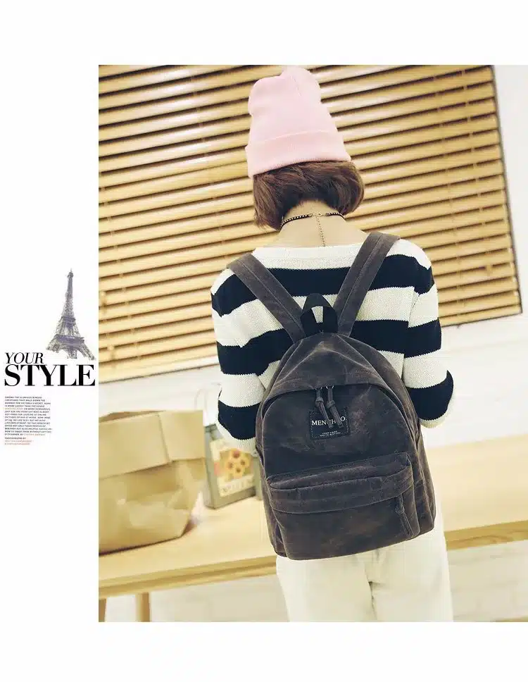 Women Backpack Preppy Suede Backpacks Girls School Bags Vintage Backpack Travel Bag Female Backpack Burgundy Gray Black Mochila 42