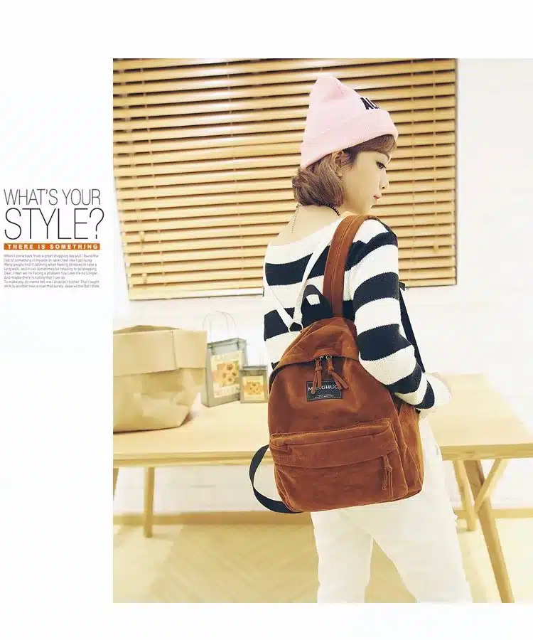 Women Backpack Preppy Suede Backpacks Girls School Bags Vintage Backpack Travel Bag Female Backpack Burgundy Gray Black Mochila 45