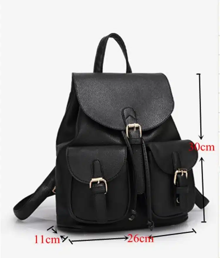 DIDA BEAR Women Leather Backpack Black Bolsas Mochila Feminina Large Girl Schoolbag Travel Bag Solid Candy Color Pink Beige 2