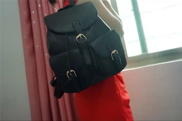 DIDA BEAR Women Leather Backpack Black Bolsas Mochila Feminina Large Girl Schoolbag Travel Bag Solid Candy Color Pink Beige 4