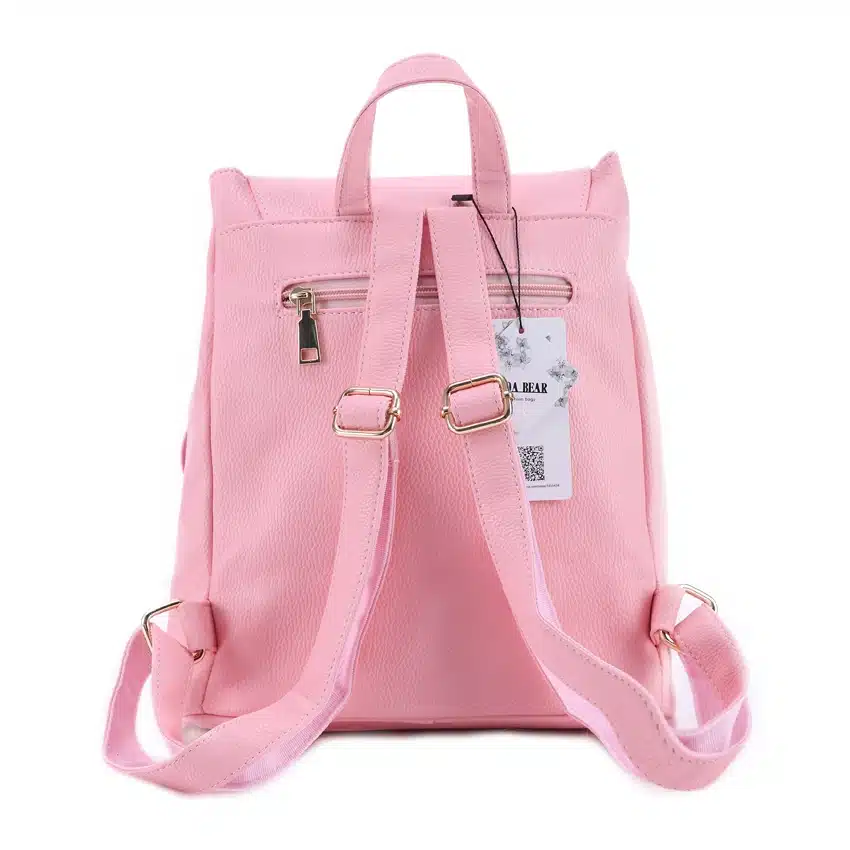DIDA BEAR Women Leather Backpack Black Bolsas Mochila Feminina Large Girl Schoolbag Travel Bag Solid Candy Color Pink Beige 18