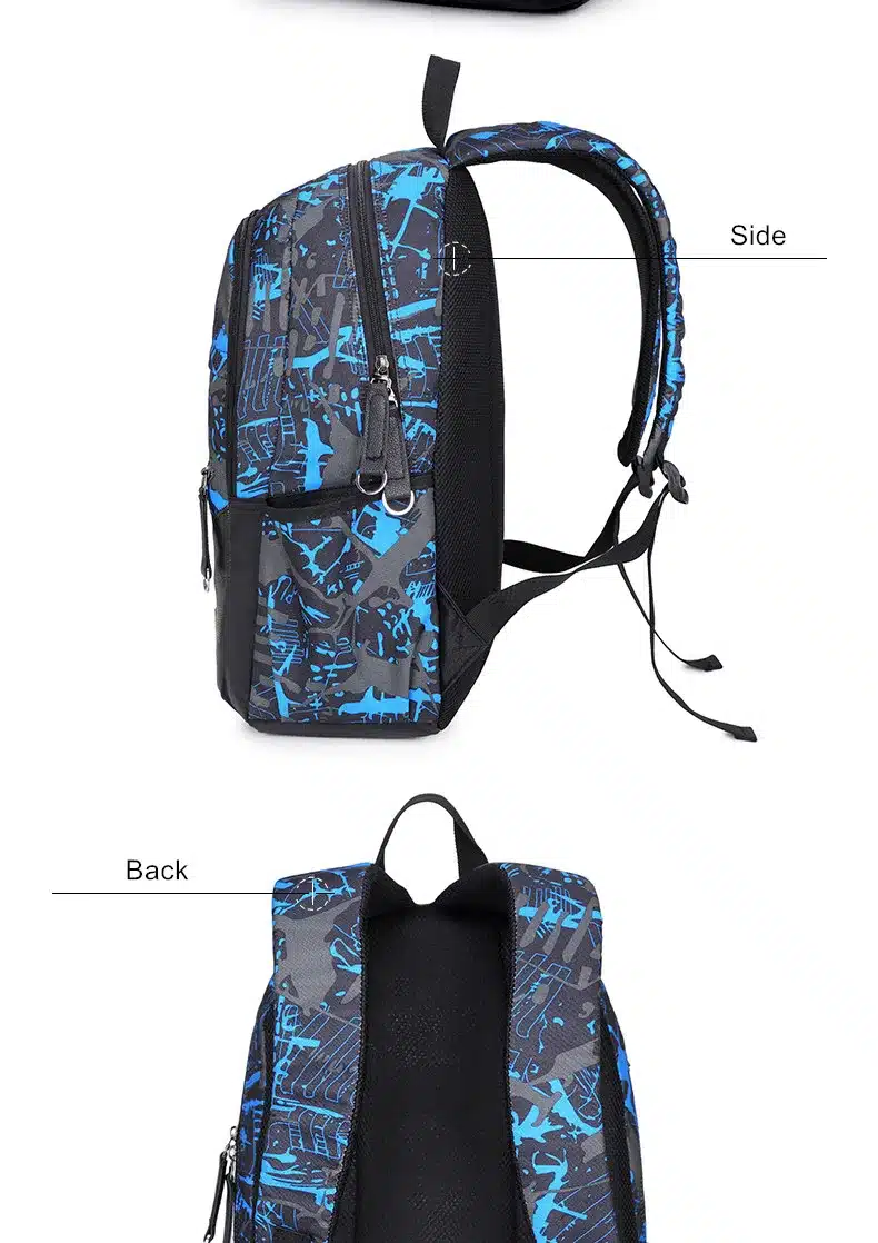FengDong waterproof oxford fabric boys school bags backpack for teenagers pencil case blue book bag boy one shoulder schoolbag 10