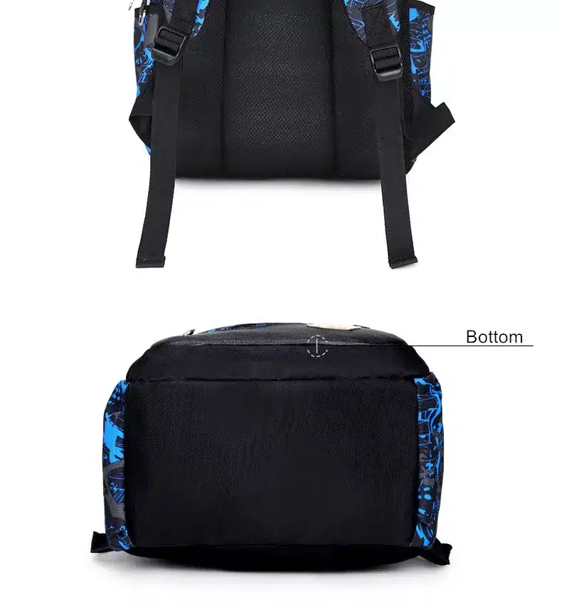 FengDong waterproof oxford fabric boys school bags backpack for teenagers pencil case blue book bag boy one shoulder schoolbag 11