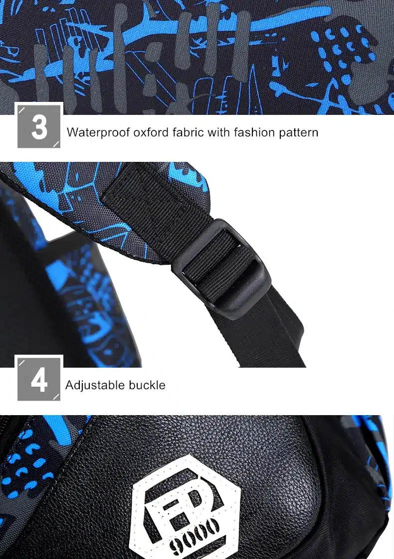FengDong waterproof oxford fabric boys school bags backpack for teenagers pencil case blue book bag boy one shoulder schoolbag 14