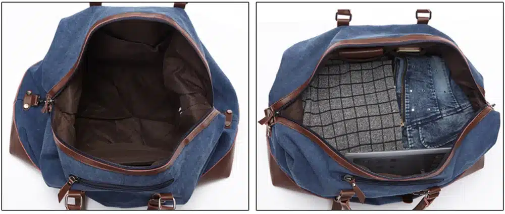 MARKROYAL Canvas Leather Men Travel Bags Carry on Luggage Bags Men Duffel Bags Travel Tote Large Weekend Bag Overnight 10