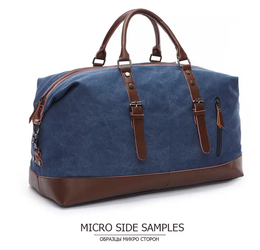 MARKROYAL Canvas Leather Men Travel Bags Carry on Luggage Bags Men Duffel Bags Travel Tote Large Weekend Bag Overnight 13