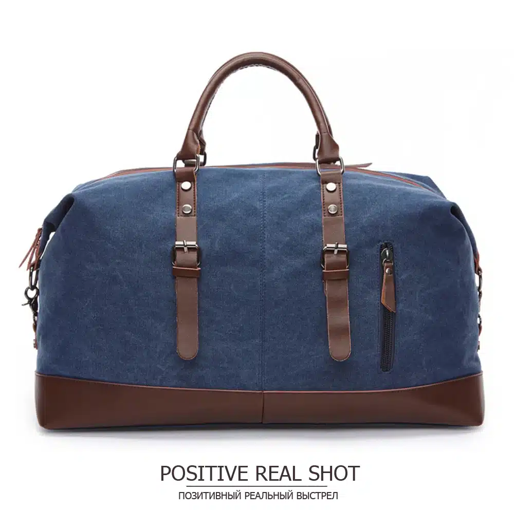 MARKROYAL Canvas Leather Men Travel Bags Carry on Luggage Bags Men Duffel Bags Travel Tote Large Weekend Bag Overnight 14