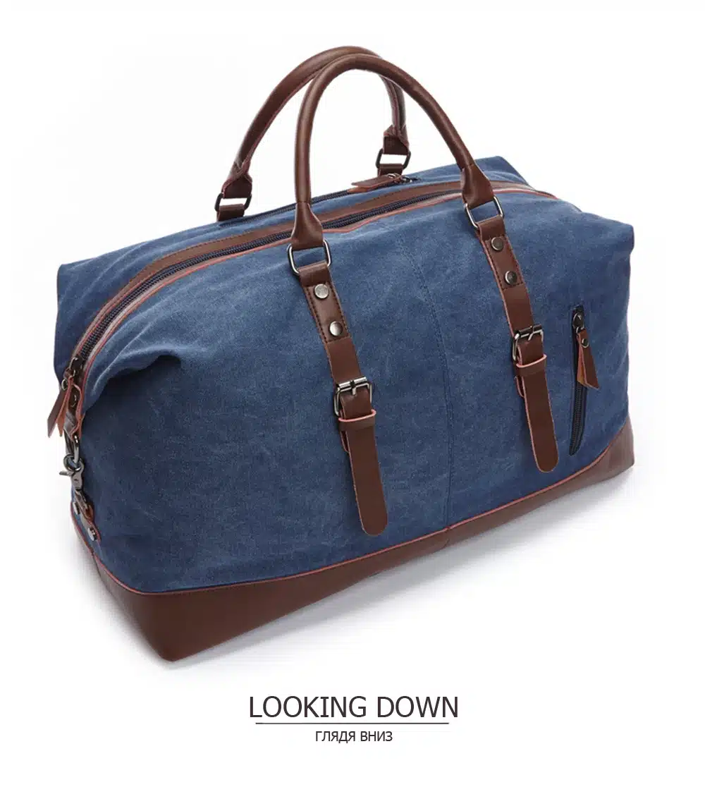 MARKROYAL Canvas Leather Men Travel Bags Carry on Luggage Bags Men Duffel Bags Travel Tote Large Weekend Bag Overnight 18