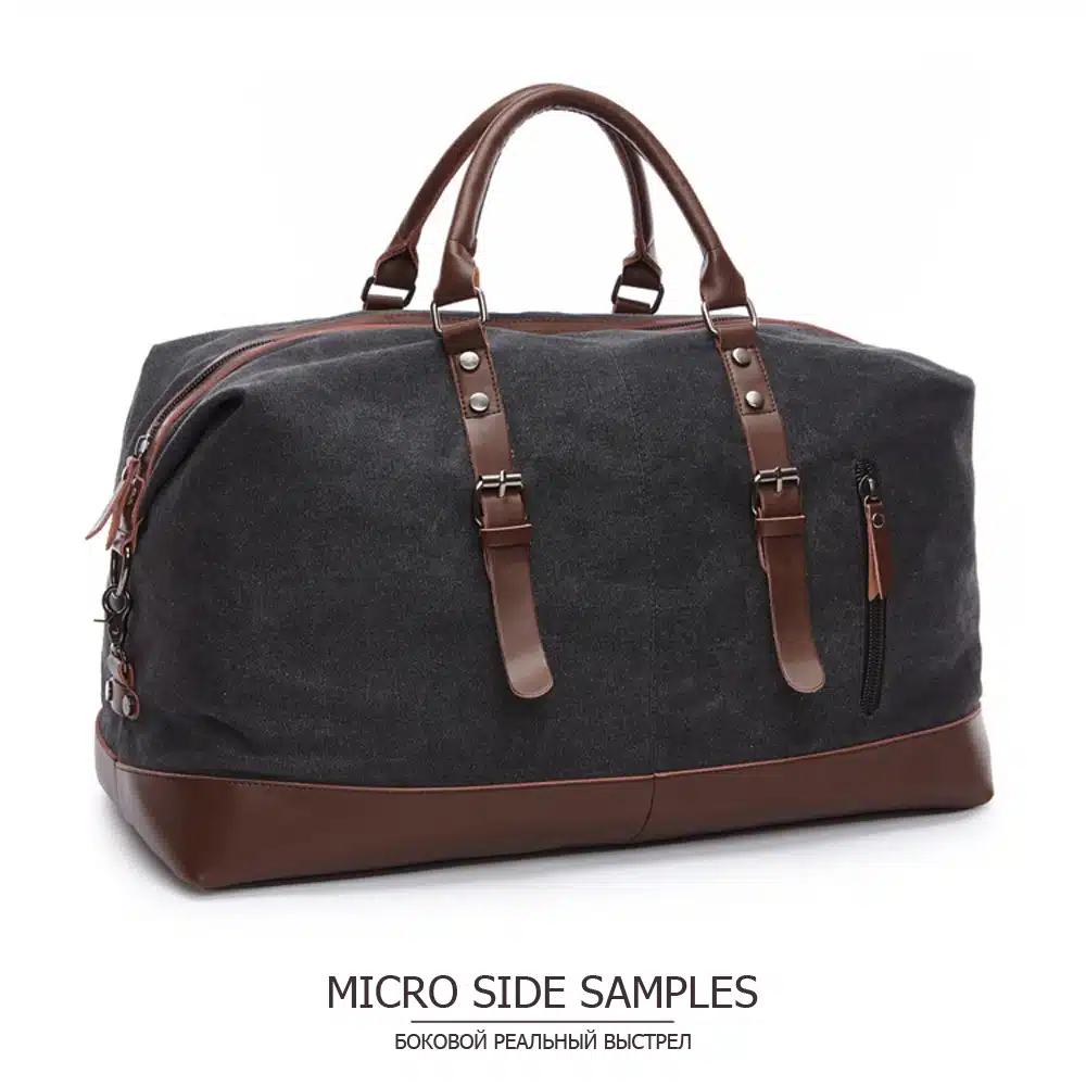 MARKROYAL Canvas Leather Men Travel Bags Carry on Luggage Bags Men Duffel Bags Travel Tote Large Weekend Bag Overnight 22