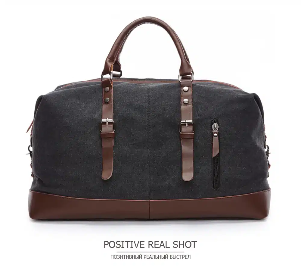 MARKROYAL Canvas Leather Men Travel Bags Carry on Luggage Bags Men Duffel Bags Travel Tote Large Weekend Bag Overnight 23
