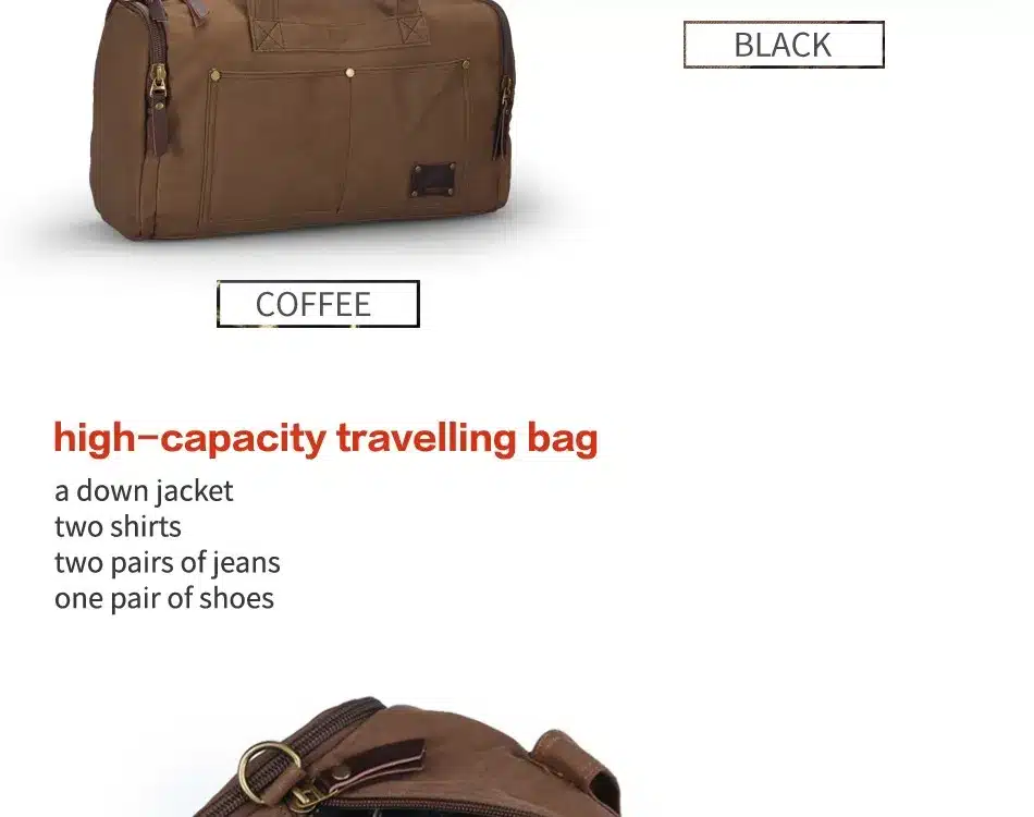 Muzee Travel Bag Large Capacity Men Hand Luggage Travel Duffle Bags Canvas Weekend Bags Multifunctional Travel Bags 17