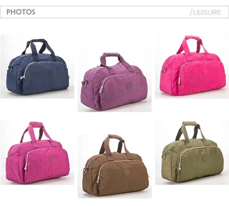 Men Waterproof Nylon Business Trip Short Travel Bags Women Organizer Duffel Tote Bag Ladies Solid Weekend Bag Luggage Package 10