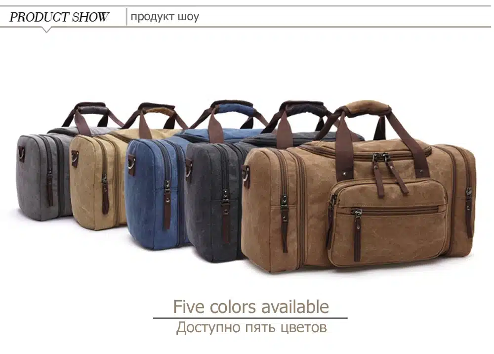 MARKROYAL Canvas Men Travel Bags Carry on Luggage Bags Men Duffel Bag Travel Tote Large Weekend Bag Overnight high Capacity 15