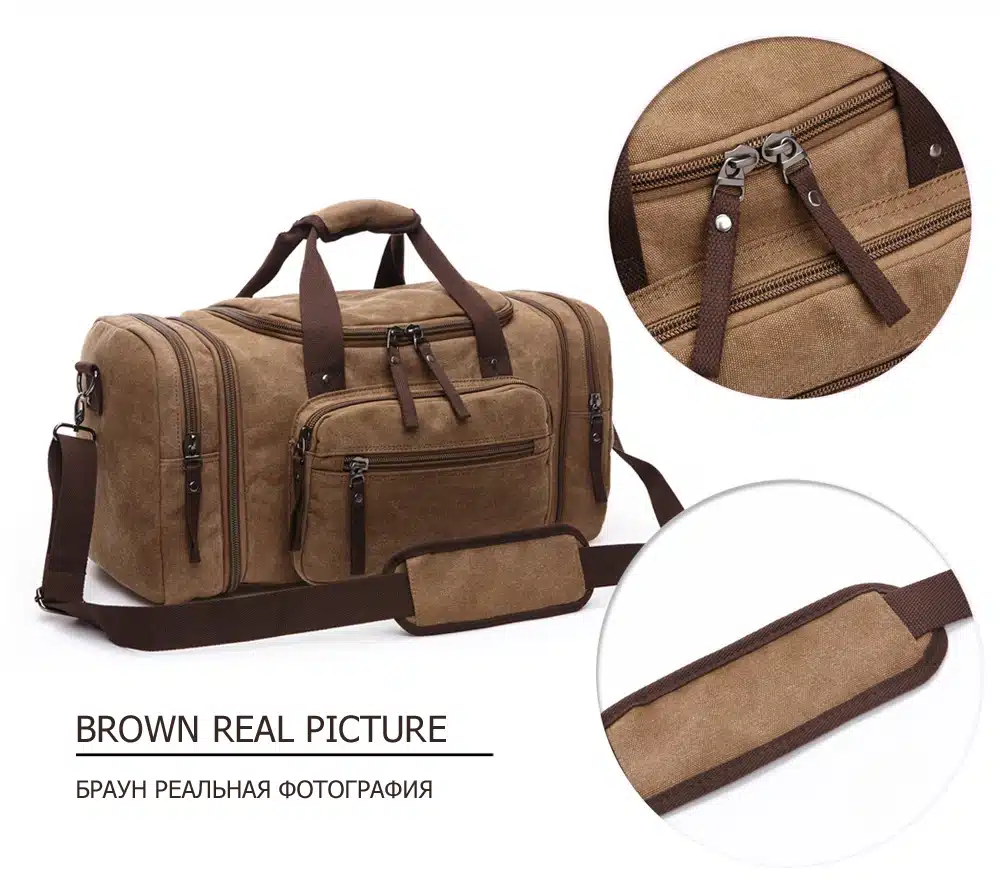 MARKROYAL Canvas Men Travel Bags Carry on Luggage Bags Men Duffel Bag Travel Tote Large Weekend Bag Overnight high Capacity 18