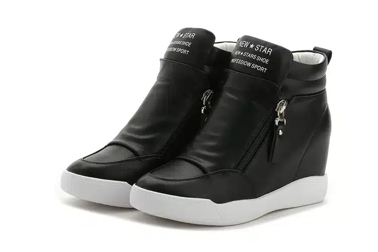 Fujin 2017 summer autumn platform wedge heel boots Women Shoes with increased platform sole female fashion casual zip botas 6