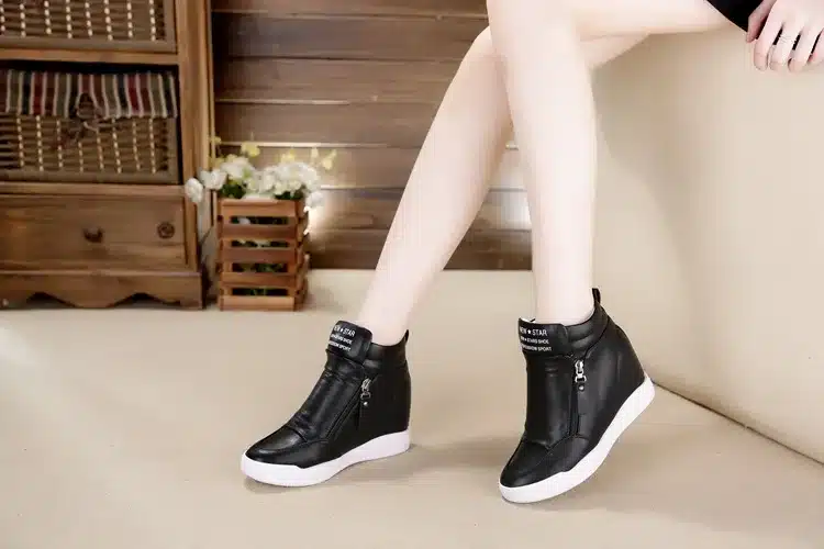 Fujin 2017 summer autumn platform wedge heel boots Women Shoes with increased platform sole female fashion casual zip botas 13