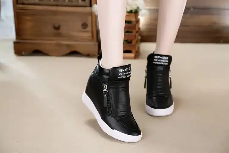 Fujin 2017 summer autumn platform wedge heel boots Women Shoes with increased platform sole female fashion casual zip botas 14