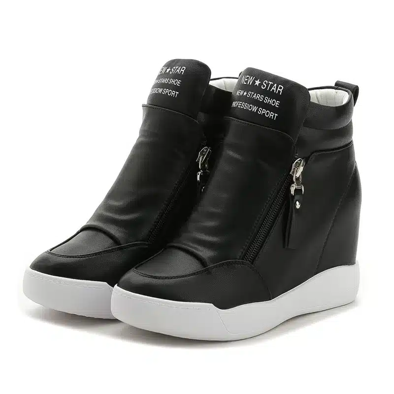 Fujin 2017 summer autumn platform wedge heel boots Women Shoes with increased platform sole female fashion casual zip botas 20
