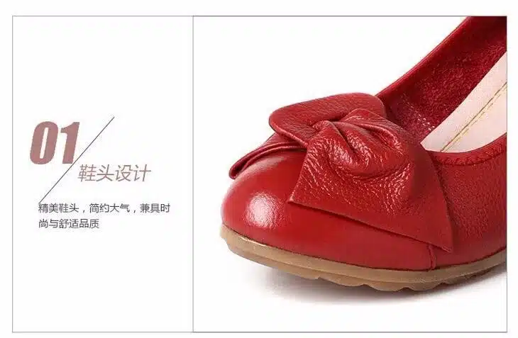 2016 Fashion Women Wedge Shoes Genuine Leather Round toe High Heels Pumps Woman Mom Shoes 3