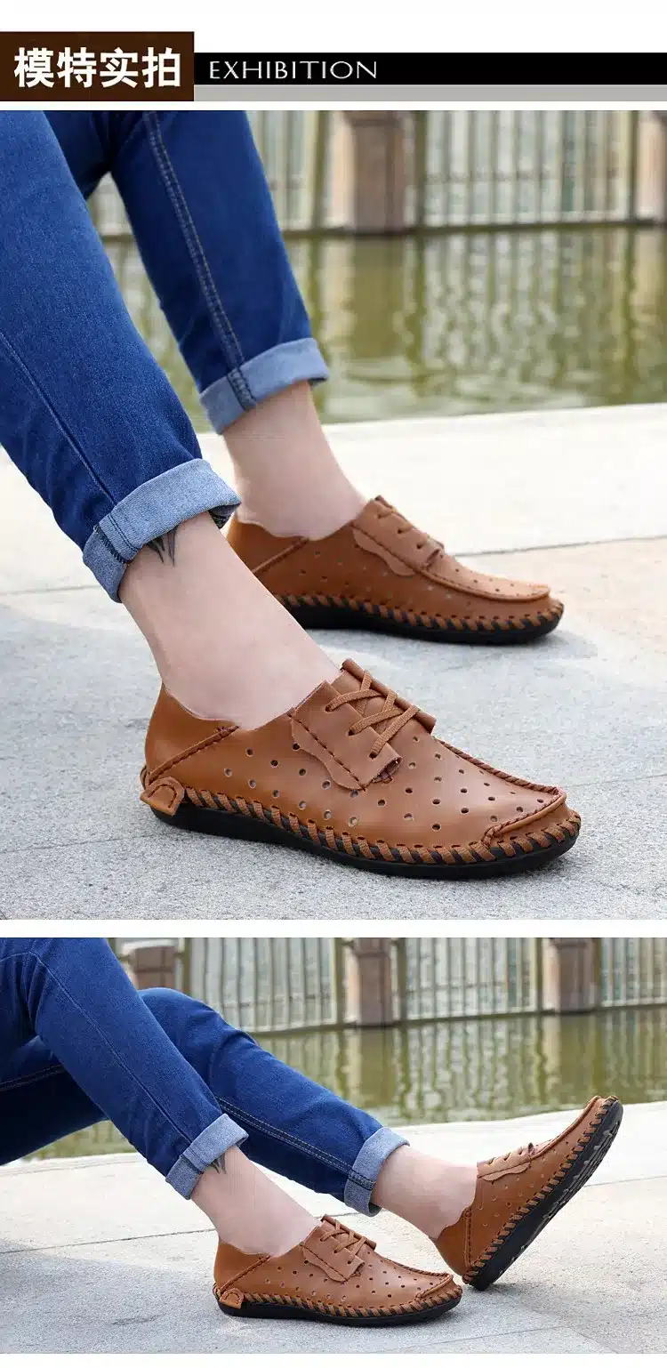 Men Leather Shoes Casual 2017 Autumn Fashion Shoes For Men Designer Shoes Casual Breathable Big Size Mens Shoes Comfort Loafers 27