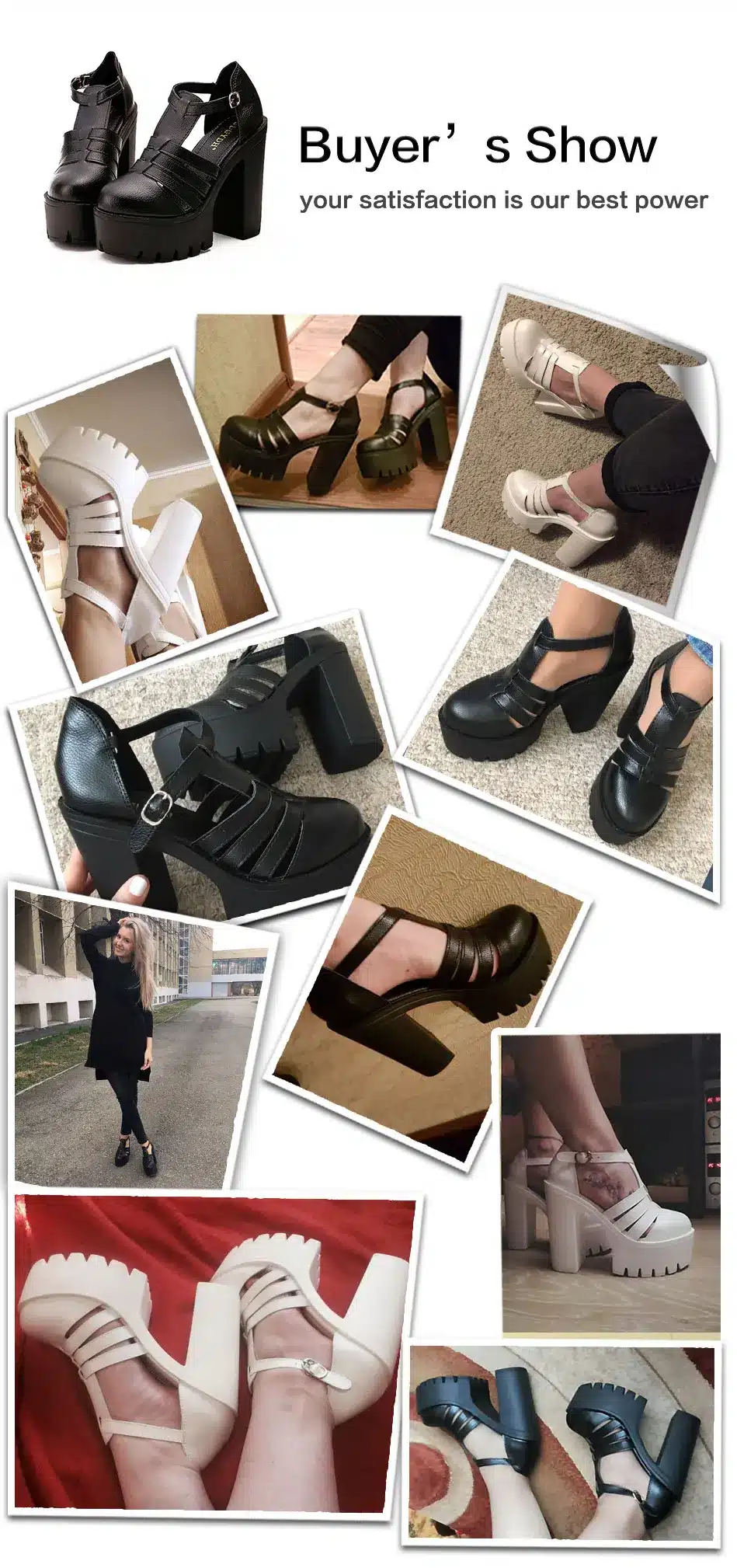 Gdgydh Hot Selling 2017 New Summer Fashion High Platform Sandals Women Casual Ladies Shoes Black White Size EURO 35 to 40 4