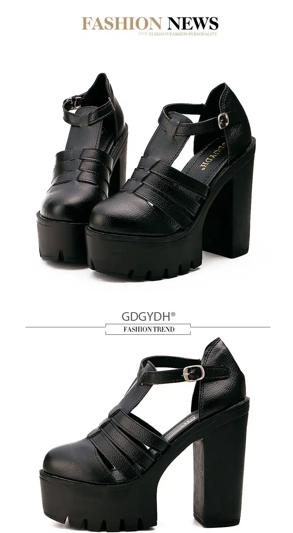 Gdgydh Hot Selling 2017 New Summer Fashion High Platform Sandals Women Casual Ladies Shoes Black White Size EURO 35 to 40 5