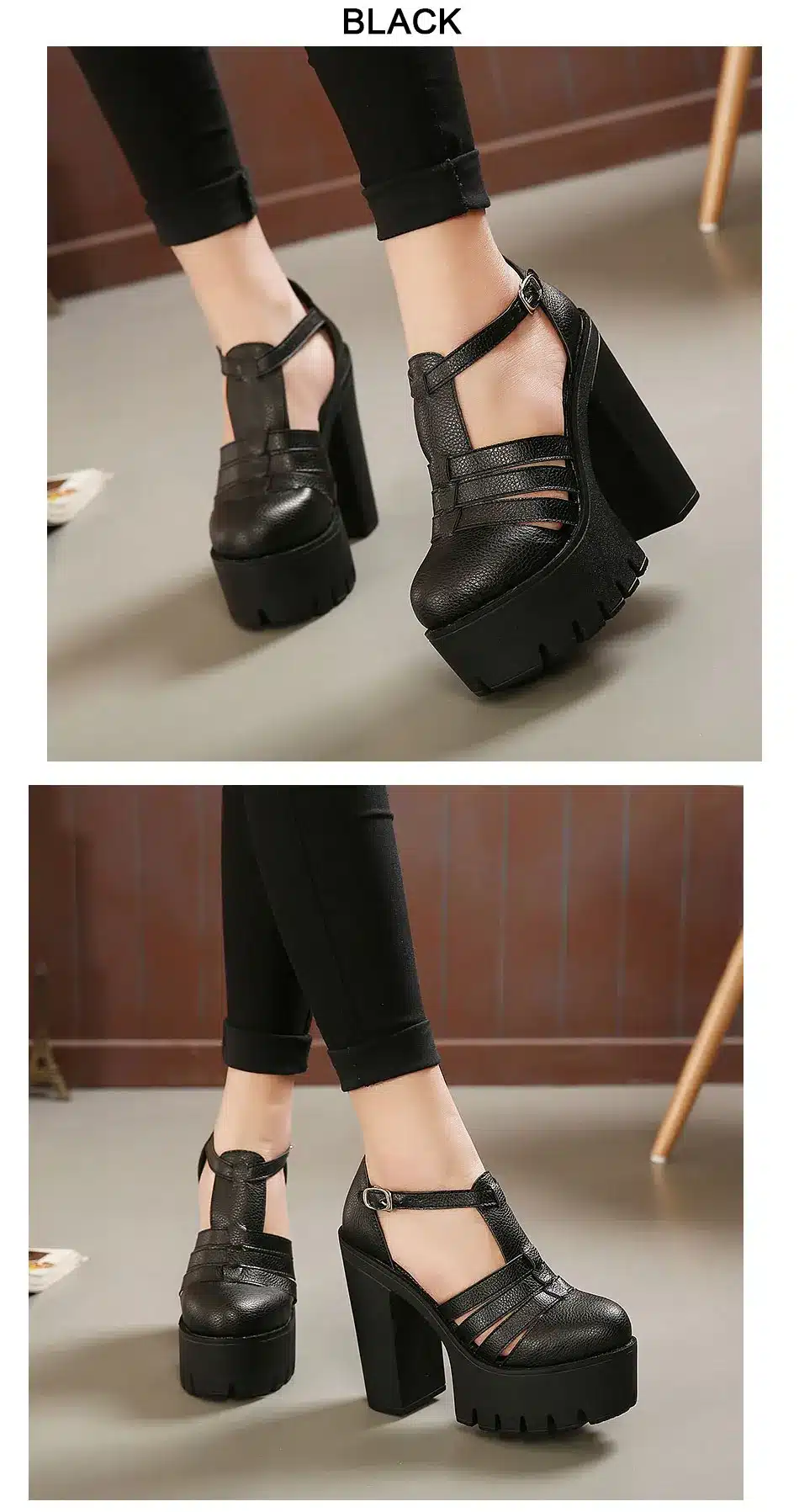 Gdgydh Hot Selling 2017 New Summer Fashion High Platform Sandals Women Casual Ladies Shoes Black White Size EURO 35 to 40 8