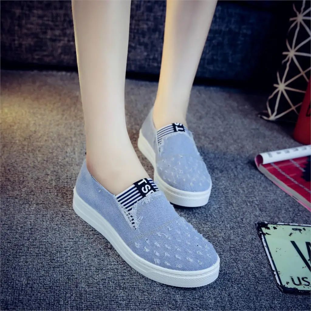 High Quality Women's Jeans Shoes flats Fashion Casual Denim Shoes Soft Soles Students Canvas Shoes Breathable Orientpostmark 19
