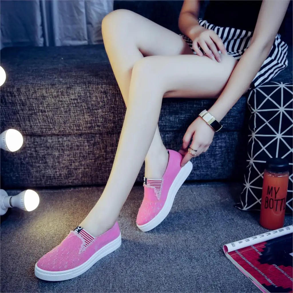 High Quality Women's Jeans Shoes flats Fashion Casual Denim Shoes Soft Soles Students Canvas Shoes Breathable Orientpostmark 22
