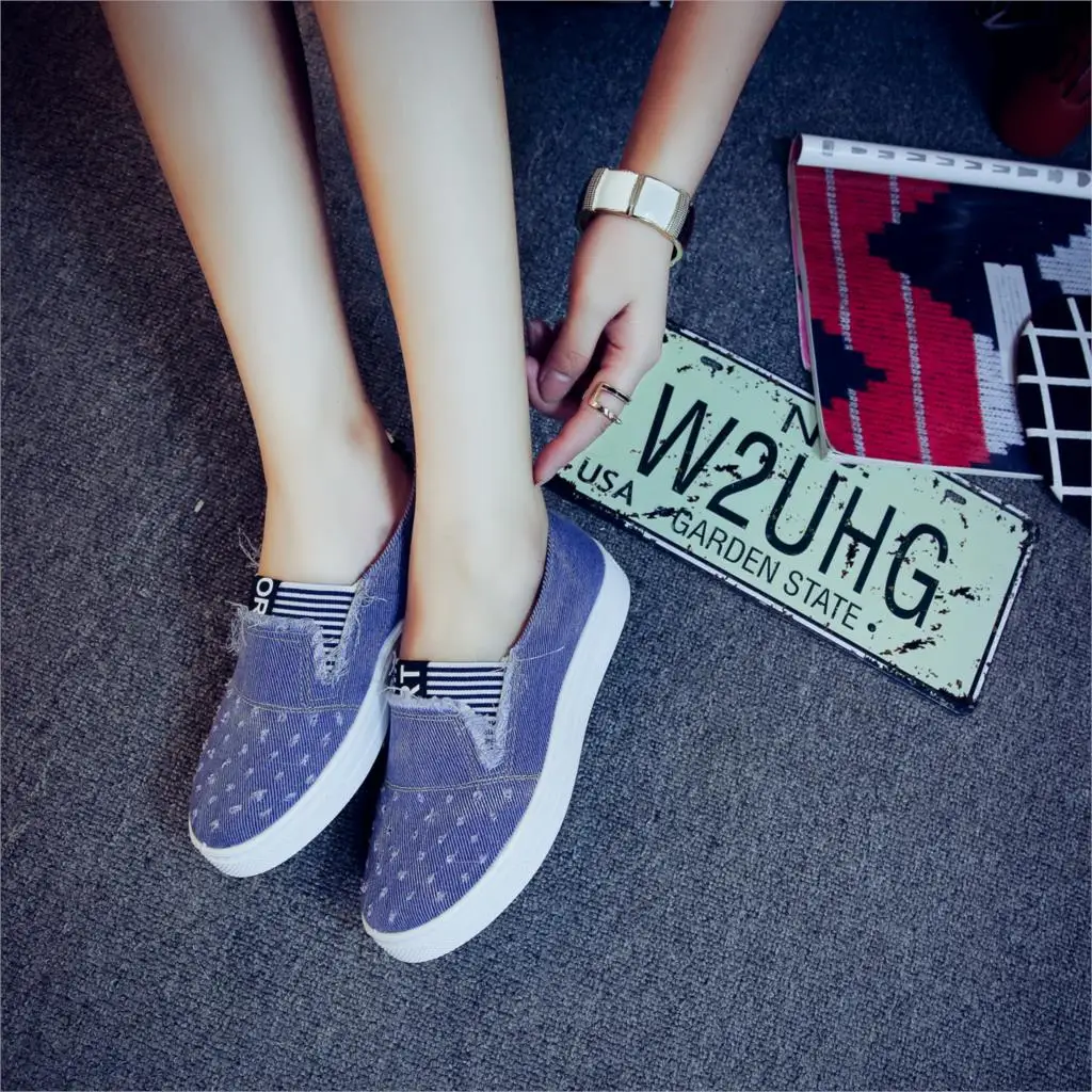 High Quality Women's Jeans Shoes flats Fashion Casual Denim Shoes Soft Soles Students Canvas Shoes Breathable Orientpostmark 28