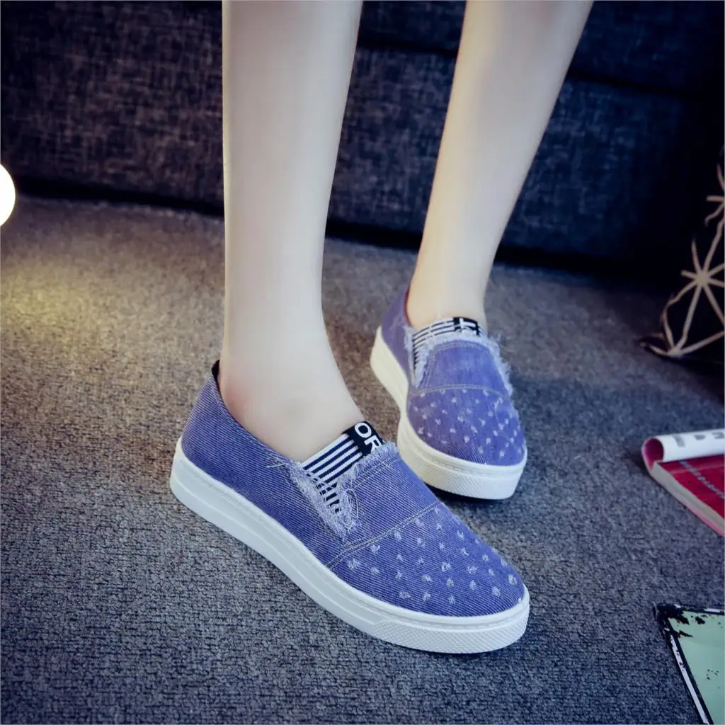 High Quality Women's Jeans Shoes flats Fashion Casual Denim Shoes Soft Soles Students Canvas Shoes Breathable Orientpostmark 29
