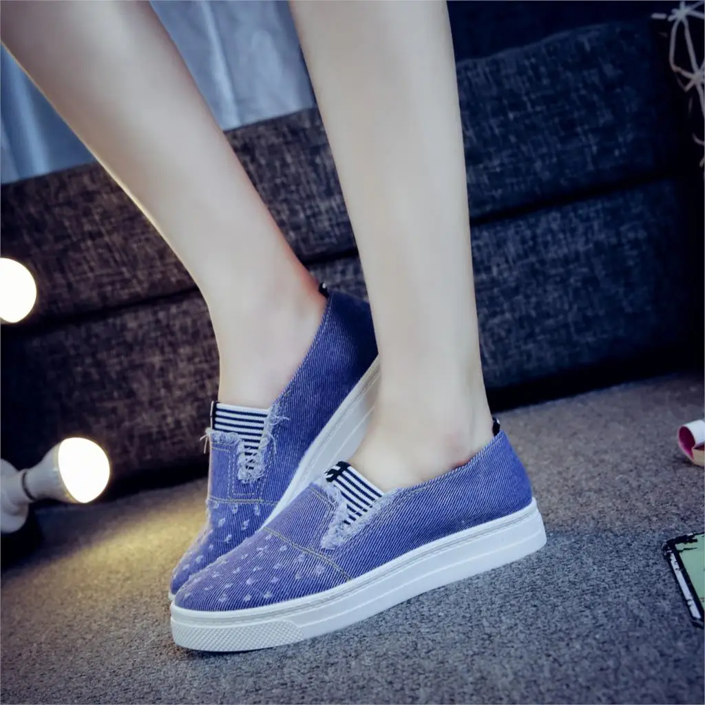 High Quality Women's Jeans Shoes flats Fashion Casual Denim Shoes Soft Soles Students Canvas Shoes Breathable Orientpostmark 30