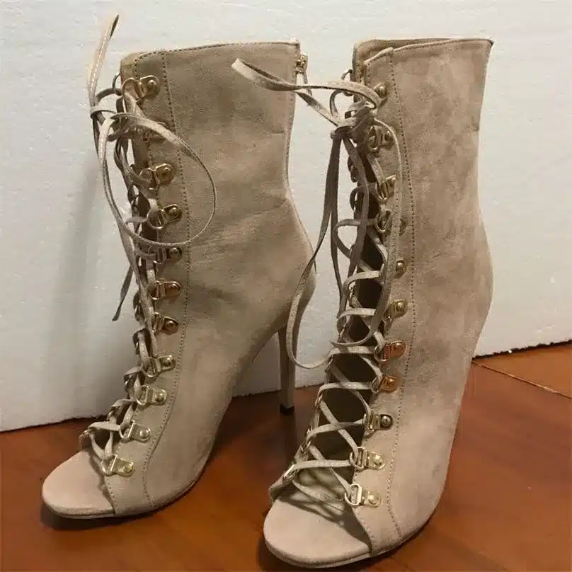 Fashion Quality Gladiator High Heels women Sandals Genova Stiletto Sandal Booties open toe Lace Up Pumps shoes woman Boots 18