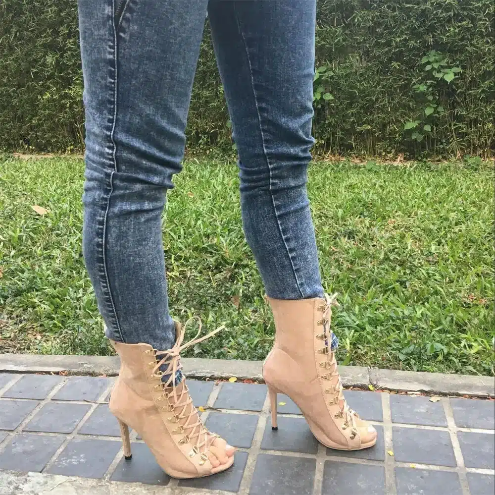 Fashion Quality Gladiator High Heels women Sandals Genova Stiletto Sandal Booties open toe Lace Up Pumps shoes woman Boots 21
