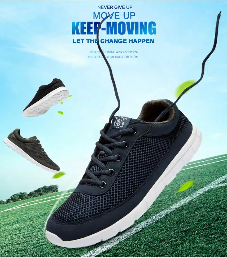 Brand Men Casual Shoes Breathable Lace-Up Walking Shoes Spring Lightweight Comfortable Walking Men Shoes Black Plus Size 48 15