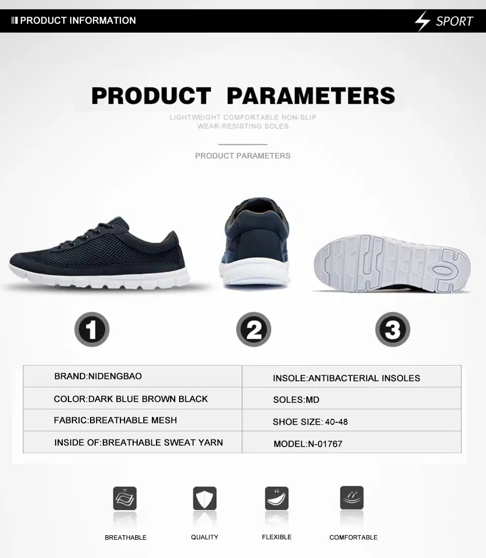 Brand Men Casual Shoes Breathable Lace-Up Walking Shoes Spring Lightweight Comfortable Walking Men Shoes Black Plus Size 48 16